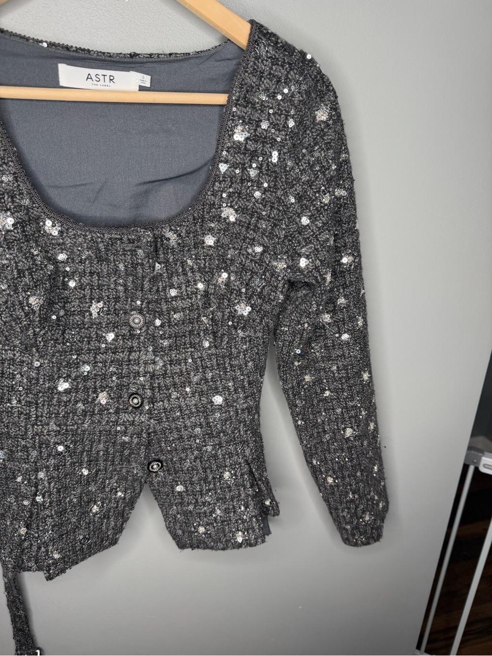 ASTR the Label Carolyn Sequin Tweed Jacket - Picture 8 of 13